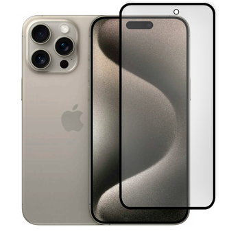 Защитное стекло матовое для телефона Apple iPhone 15 Pro Max противоударное полноэкранное черное