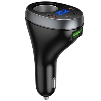 Зарядне автомобільне Hoco Z61A PD60W 2xUSB-C/USB-A car charger АЗП швидка зарядка для телефона / пристроїв Чорний