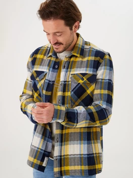 Рубашка хлопковая теплая мужская Garcia Jeans N41301 3XL Желтая (8713215816794)