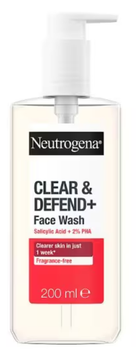 Гель для очищення обличчя Neutrogena Clear Defend + доглядовий 200 мл (3574661650760)