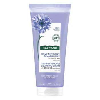 Крем для зняття макіяжу з обличчя Klorane з органічним волошком 200 мл (3282770393590)