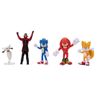 Набор фигурок Ёжик Соник, Тейлз, Наклз, Роботник, Баз Бомбер Sonic The Hedgehog 2 - Movie Figure Collection Jakks
