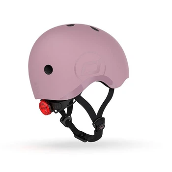 Шлем защитный детский Scoot and Ride SR-190605-WILDBERRY, пастельно-сиреневый с фонариком 51-53см