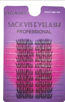 Накладные ресницы кластерные Sackvis Eyelash Professional с корейским єффектом айдол 60 шт
