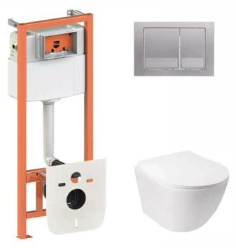 Набор Qtap Nest 4 в 1 подвесной унитаз Jay Ultra Quiet 485x360x320 + комплект установки QT07335177W45135