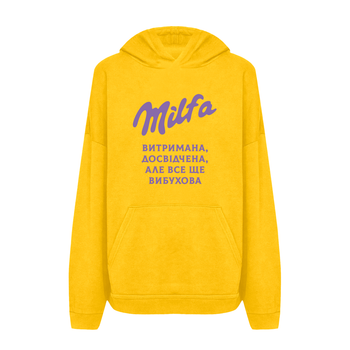 Худі жіноче з принтом ТiШОТКА Milfa витримана Milka M Жовтий (1084856901)