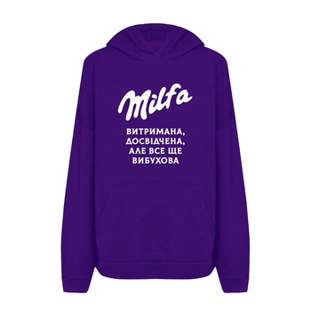Худі жіноче з принтом ТiШОТКА Milfa витримана Milka S Фіолетовий (1084856901)