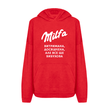 Худі жіноче з принтом ТiШОТКА Milfa витримана Milka XL Червоний (1084856901)