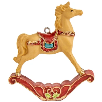 Ёлочная игрушка-лошадь из полистоуна Festive Silver Horse, 9 см
