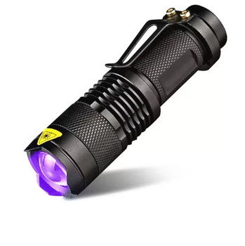 Ультрафіолетовий потужний ліхтарик LED CREE Q5 395-400 нм зі змінним фокусом