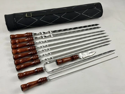Набор шампуров в тубусе GrillMaster NB-2291 с шампурами для люля-кебаб и двойным шампуром 11 предметов (10-161-NB-2291)