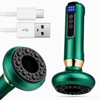 Вакуумный массажер с USB 6 режимов инфракрасное излучение аккумуляторный зеленый антицеллюлитный для тела