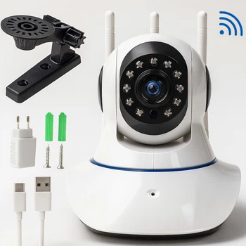 Беспроводная IP WiFi камера видеонаблюдения с ночным видением и датчиком движения I-100AG купольная цветная