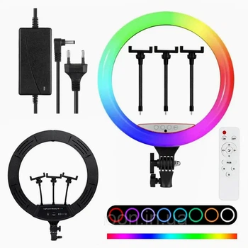 Кільцева лампа 45 см RGB 5500 6500 Вт 220 В для зйомок MJ45 Чорний