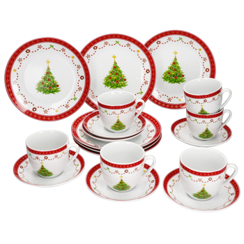Рождественский кофейный сервиз MamboCat Christmas Dream из 18 предметов на 6 персон фарфор