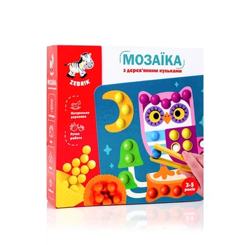 Мозаика с деревянными шариками Vladi Toys "Дополни картинку" ZB2002-08 - набед для развития ребенка