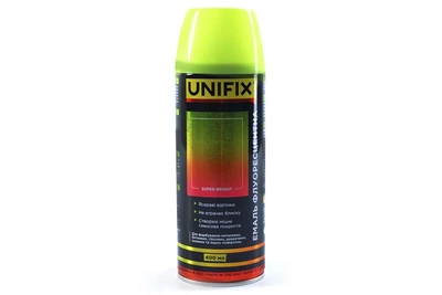 Эмаль флуоресцентная акриловая желтая премиум 400мл UNIFIX