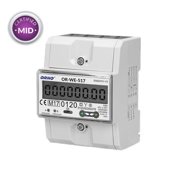 Счетчик электроэнергии мультитарифный 3F 80A OR-WE-517 на DIN-рейке TH-35