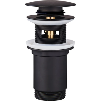 Донний клапан для раковини Koer PW-07-05 1 1/4'' з переливом автоматичний СLICK-СLACK (Колір чорн) ( 13221 )