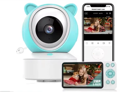 Видеоняня Baby Monitor BM-01 WiFi с 5 дюймовым HD экраном, камера 1080Р и управление со смартфона, датчиком звука, движения, ночное видение,термометр, радионяня