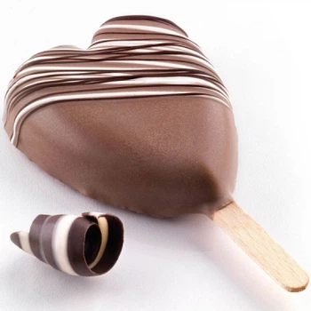 Форма для мороженого Silikomart серія "Gelateria" Серце 2 форми, таця, 50 паличок (GEL03)