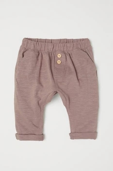 Штани бавовняні трикотажні для хлопчика H&M 0580031-006 056 см (1-2 months) коричневий