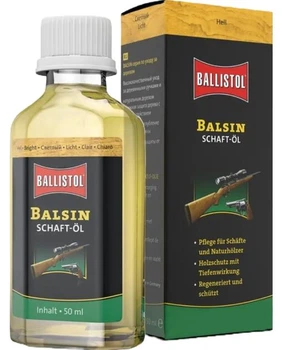 Олія для дерева Ballistol BALSIN Stockoil Bright 50 мл – догляд та захист дерев’яних частин зброї (світлий)