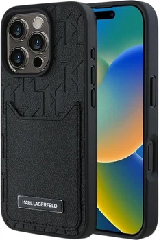 Панель Karl Lagerfeld Cardslots Monogram для iPhone 16 Pro Max Black (3666339294151)