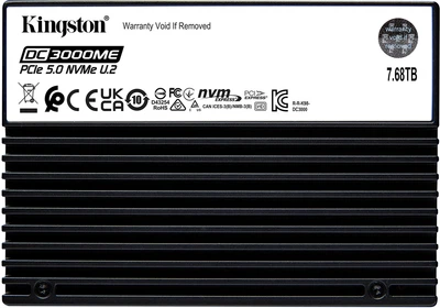 Dysk SSD Kingston DC3000ME 7.68TB U.2 PCIe 5.0 x4 3D eTLC (SEDC3000ME/7T6)