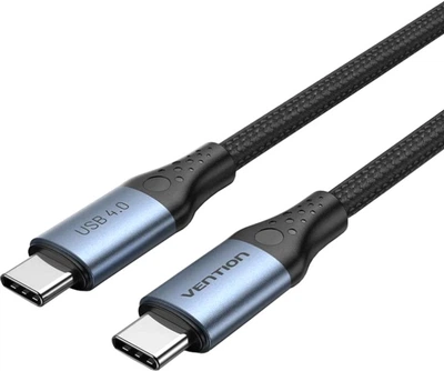 Кабель Vention USB 4.0 Type-C M-M, 1.0 м 240W (50V/5A) 8K60Hz Thunderbolt 4 Gray Aluminum Alloy (TAVHF)