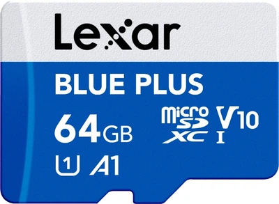 Karta pamięci Lexar Blue Plus microSDXC 64GB UHS-I U1 V10 (LMSBLPL064G-BNANG)