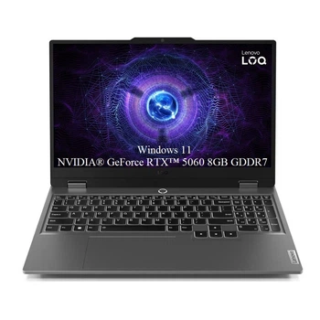 Ноутбук Lenovo LOQ 15IRX10, 15. 6 FHD 1920x1080 IPS 300nits 144Hz, Intel Core i5- 13450HX 10- core, 16 GB DDR5, 256 GB SSD m2 PCIe, 1TB SSD m2 PCIe, NVIDIA GeForce RTX 5060 8GB GDDR7, Windows 11 Home, 2, 40 кг Luna Gray