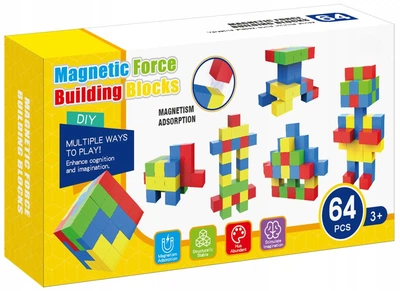 Магнітний конструктор KIK Кубічні елементи магніт 64 елементи (5903039752689)