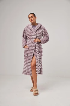 Халат BARWA garments 0227/1 S світло-бузковий шарпей (2110022711070)