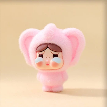 Флокована фігурка слоник Crybaby Crying Again 3,9 см слоненя Плакса флок рожевий