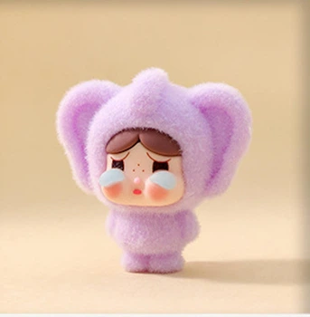 Флокована фігурка слоник Crybaby Crying Again 3,9 см слоненя Плакса флок бузковий