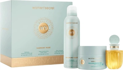 Zestaw kosmetyków pielęgnacyjnych Women'Secret Harmony Muse Peeling do ciła 200 ml + Olejek do ciła 100 ml + Pianka pod prysznic 200 ml (8436611103304)