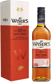 Виски J.P. Wiser's Tripple Barrel 10 YO 0.7 л 40% в подарочной упаковке (5000299613054K)