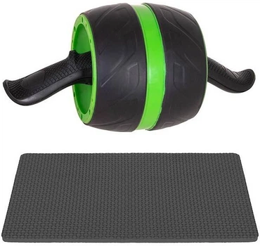 Wałek do ćwiczeń Springos FA5010 z matą Czarno-zielony (5907719409580)