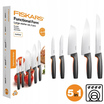 Набір ножів для кухні, 5 ШТ, FISKARS 1057558