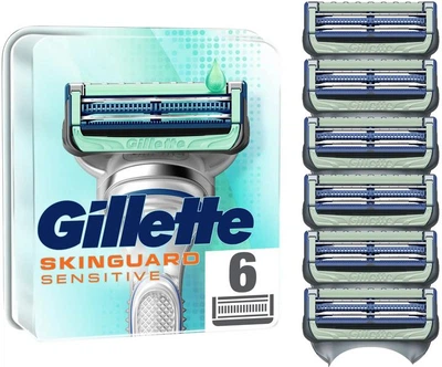 Змінні картриджі для гоління (леза касети) чоловічі Gillette Skinguard Sensitive Aloe 6 шт