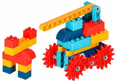 Klocki konstrukcyjne KIK do budowania ruchome z silnikiem 116 el. (5903039769274)