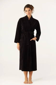 Жіночий Чорний халат 3XL MARGO 207/01/023XLBlack ELLEN