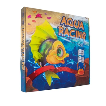Настольная игра Aqua Racing для детей и взрослых 2–4 игроков, гонка с рыбками, кубик, поле (574853)