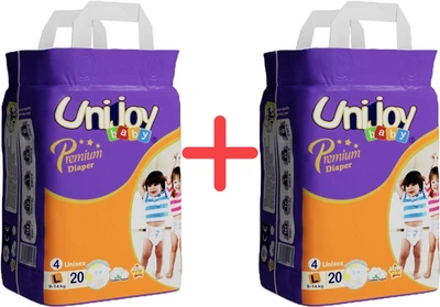 Упаковка подгузников Unijoy baby Premium L 9-14 кг 20 шт х 2 пачки (6973920541035_2)