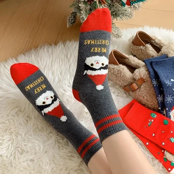 Різдвяні шкарпетки котиком в шапці Санти, MERRY Christmas