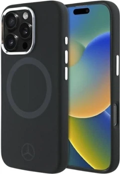Панель Mercedes-Benz Silicone Tonal Logo MagSafe для Apple iPhone 16 Pro Black (MEHMP16L23SUTTK)