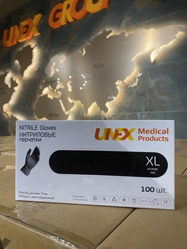 Перчатки нитриловые Черные UNEX размер Xl