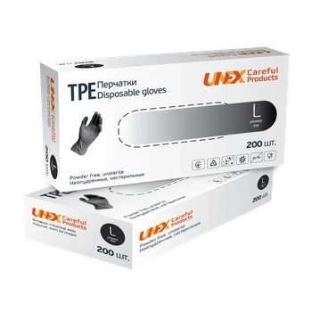 Перчатки ТРЕ Black UNEX размер L 200шт/пач