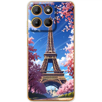 Силиконовый Чехол с Картинкой для Motorola G15 Power Принт (Париж, Эйфелева Башня) (66046-ysm036)
